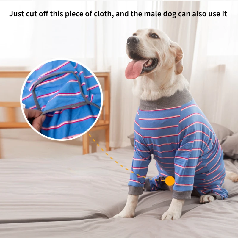 Pet Clothes Large Dog Household Sterilization Clothes Weaning Clothes Pajamas 4 Feet Clothes Golden Retriever/Labrador Wearing