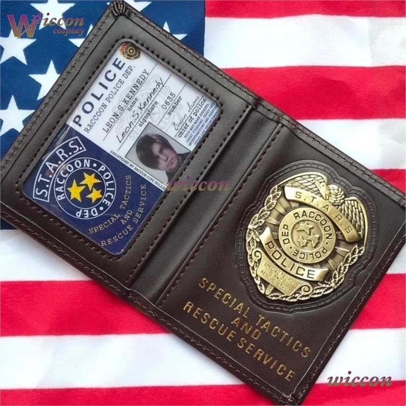

Panda/ Resident Cos Evil Leon Chris Jill Ada Rebecca Metal Badge ID S..T.A.R.S. Police Badge Case Cosplay Accessories