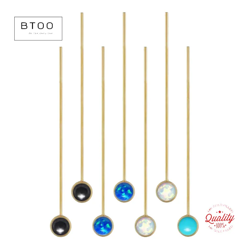 

14K Gold Filled 3mm Opal Bezel Headpin Wholesale Findings DIY Jewelry Accessories Headpin