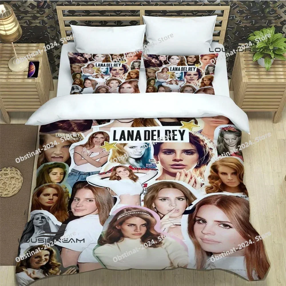 Fashion Lana Del Rey Bedding Set Printed single Comforter Quilt Bed Cover Duvet Cover Pillow Case 3 Pieces Sets Kids Adult Size