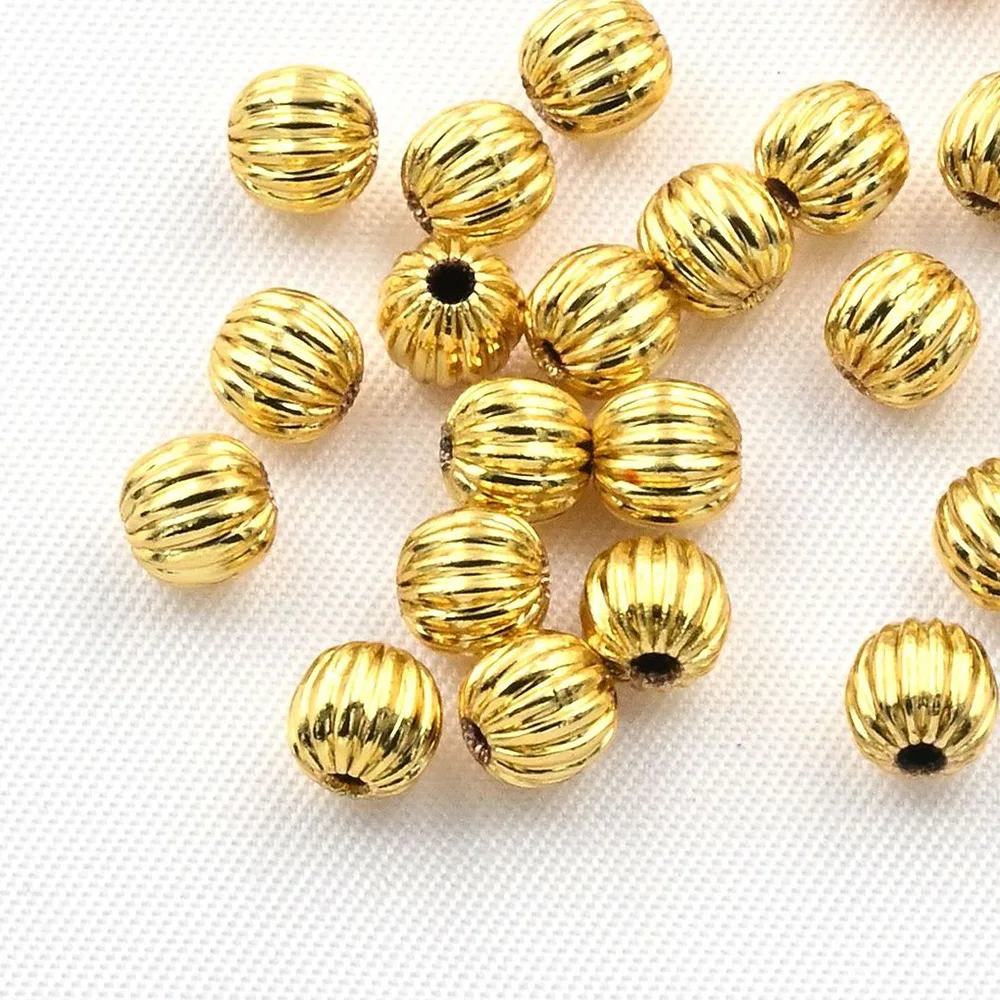 

4 6 8 10 мм 200 шт. 100 шт. CCB бусины-разделители в форме тыквы цвета: золотистый, серебряный цвет, свободные бусины, изготовление браслетов своими руками, ювелирных изделий