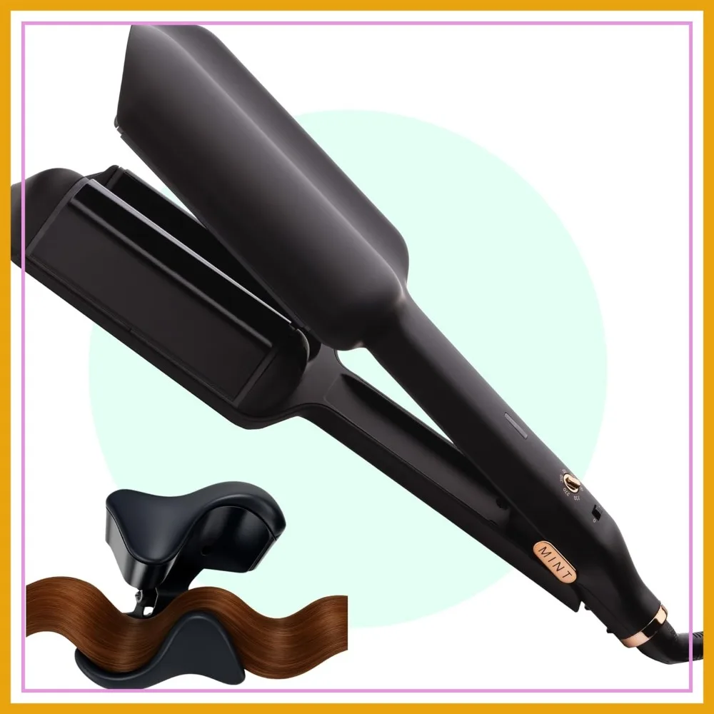 Deep Wave Hair Waver, 1.6" Double Barrel for Beach Waves, Adjustable Temperature