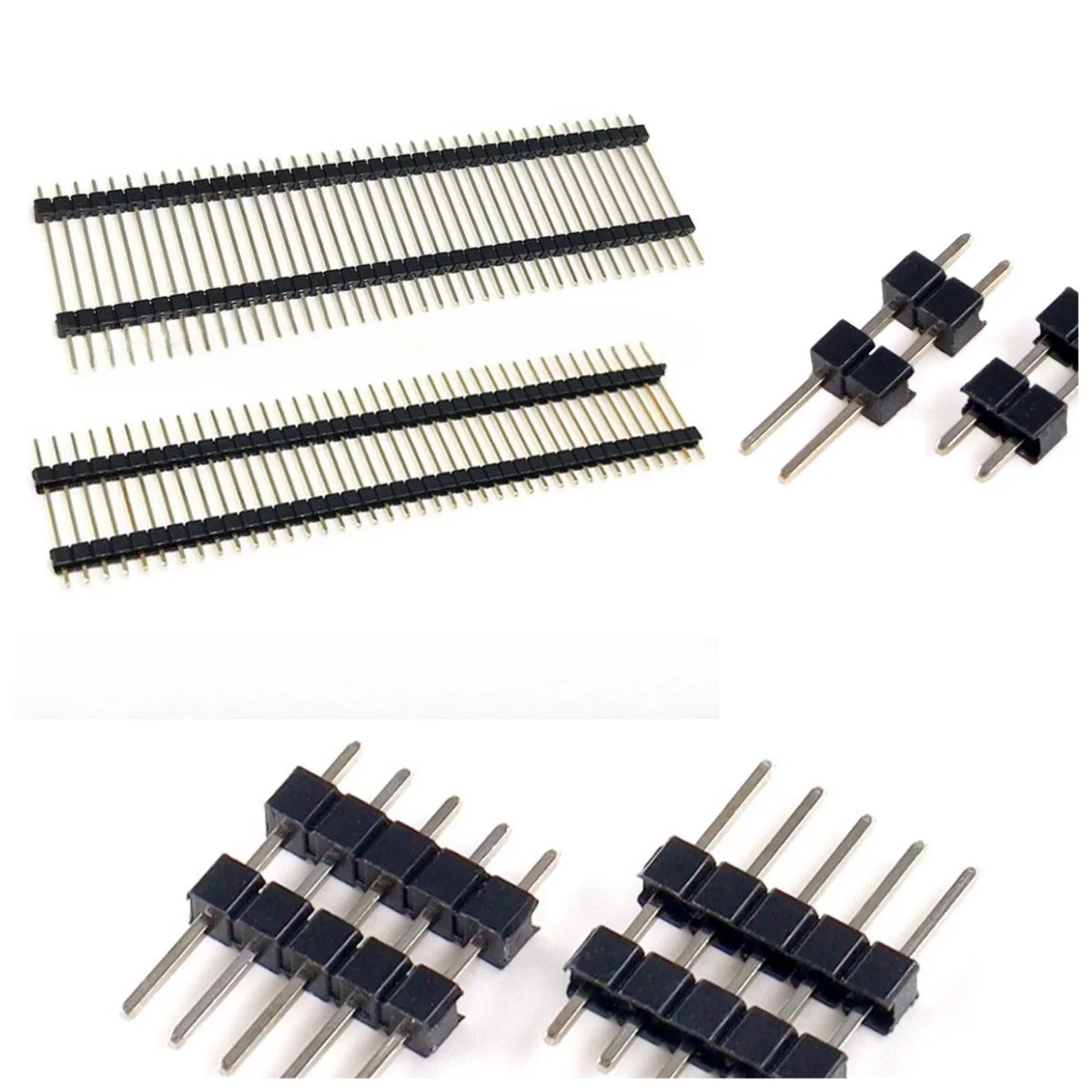

100pcs 2.54mm Pin Header 1X40P L11.4/15/17/19/21/23/25/30/35/40/50mm Straight Board Spacer Single Row Double Plastic Male