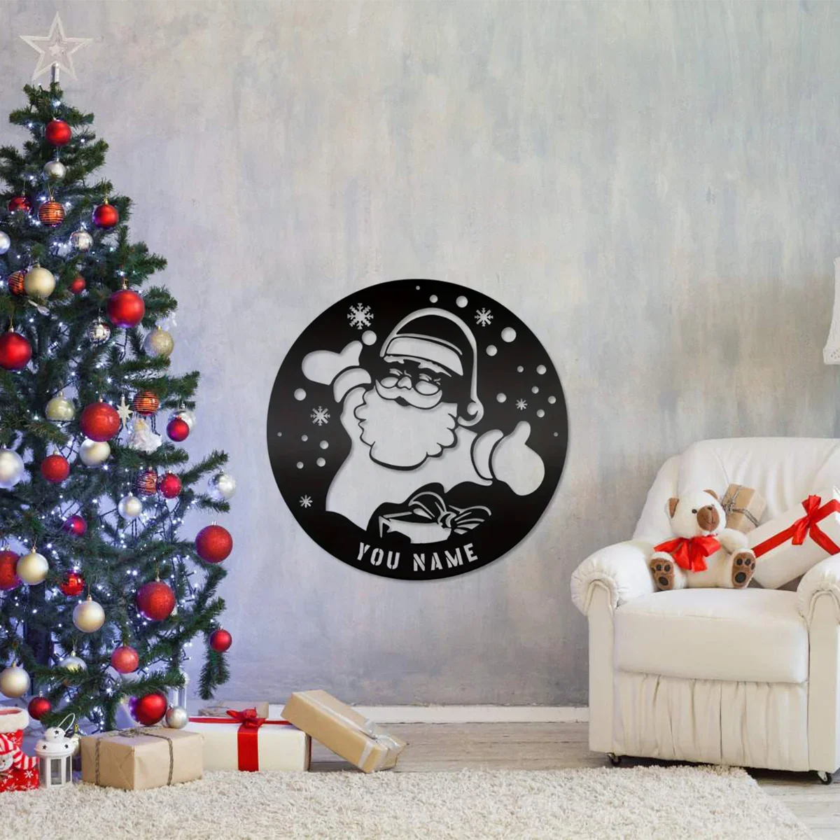 Deck The Halls With Breathtaking Christmas Metal Wall Art, A Custom Scene Plaque & Merry Name Tag, Perfect Xmas Decoration Gift