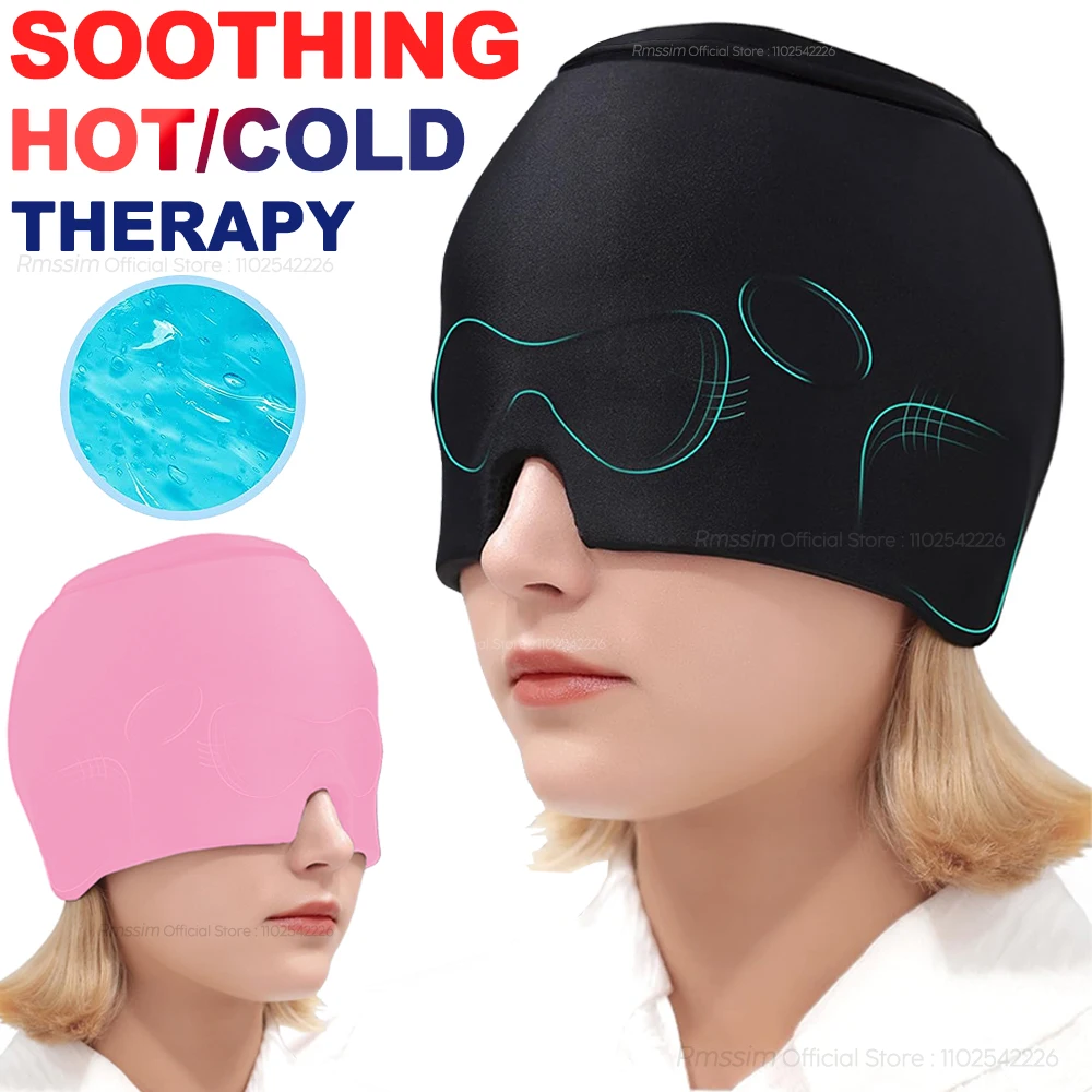 Migraine Relief Hat headache hat Gel Hot Cold Therapy Ice Cap For Relieve Pain Ice Hat Eye Mask Stress Pressure Pain Relief