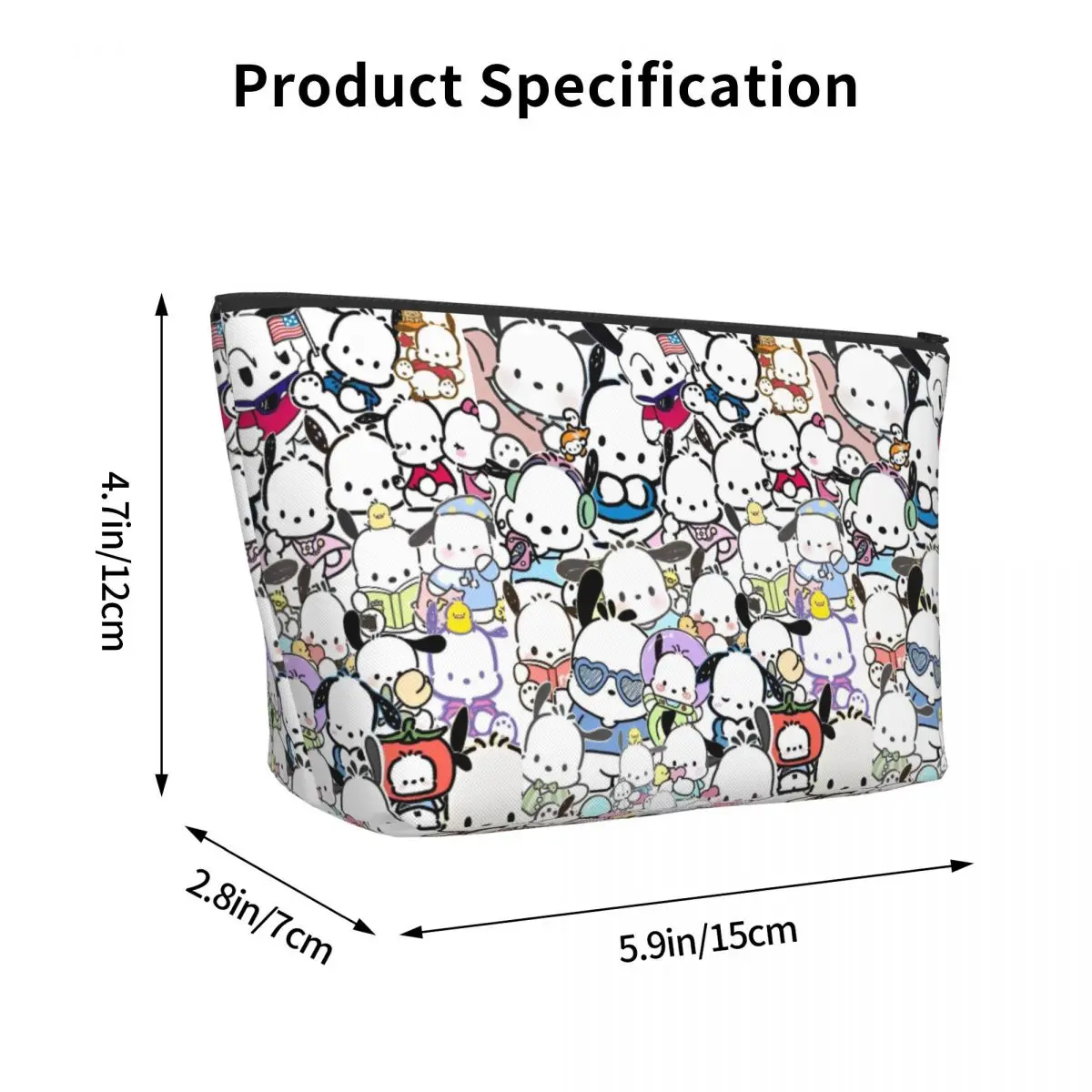 حقائب مستحضرات التجميل اللطيفة على شكل كلب كرتوني بوشاكو للسيدات، حقيبة مكياج للسفر متعددة الأغراض لمنظمي التخزين الضروريات