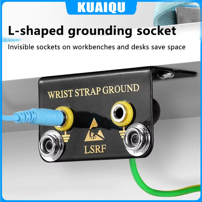 

Professional Anti Static ESD Ground Socket L Shaped Socket Banana Plug ESD Wrist Strap Grounding Wire Electrostatic Earth Cable