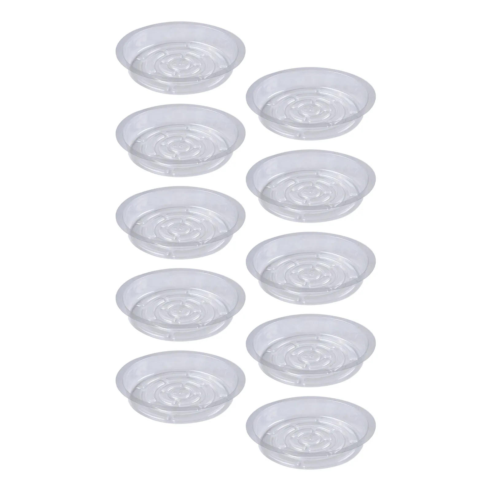 

10 Pack Transparent Plant Saucers Sturdy Design for Both For Indoor and Outdoor Plants with Excellent Drainage