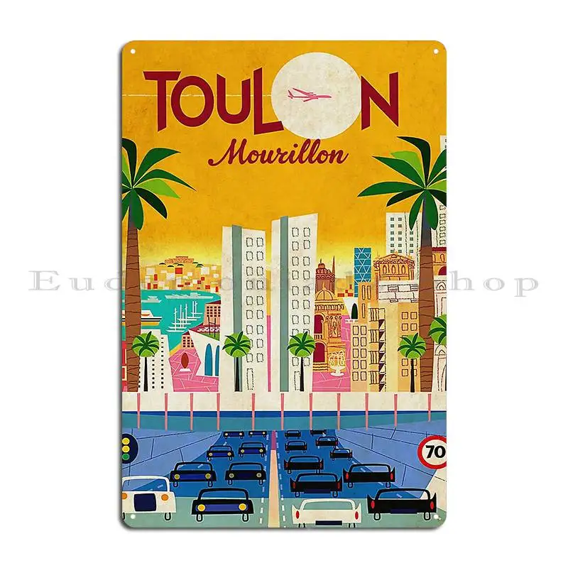 Toulon Le Mourillon Metal Plaque Poster Designing Garage Decoration Wall Decor Personalized Living Room Tin Sign Poster