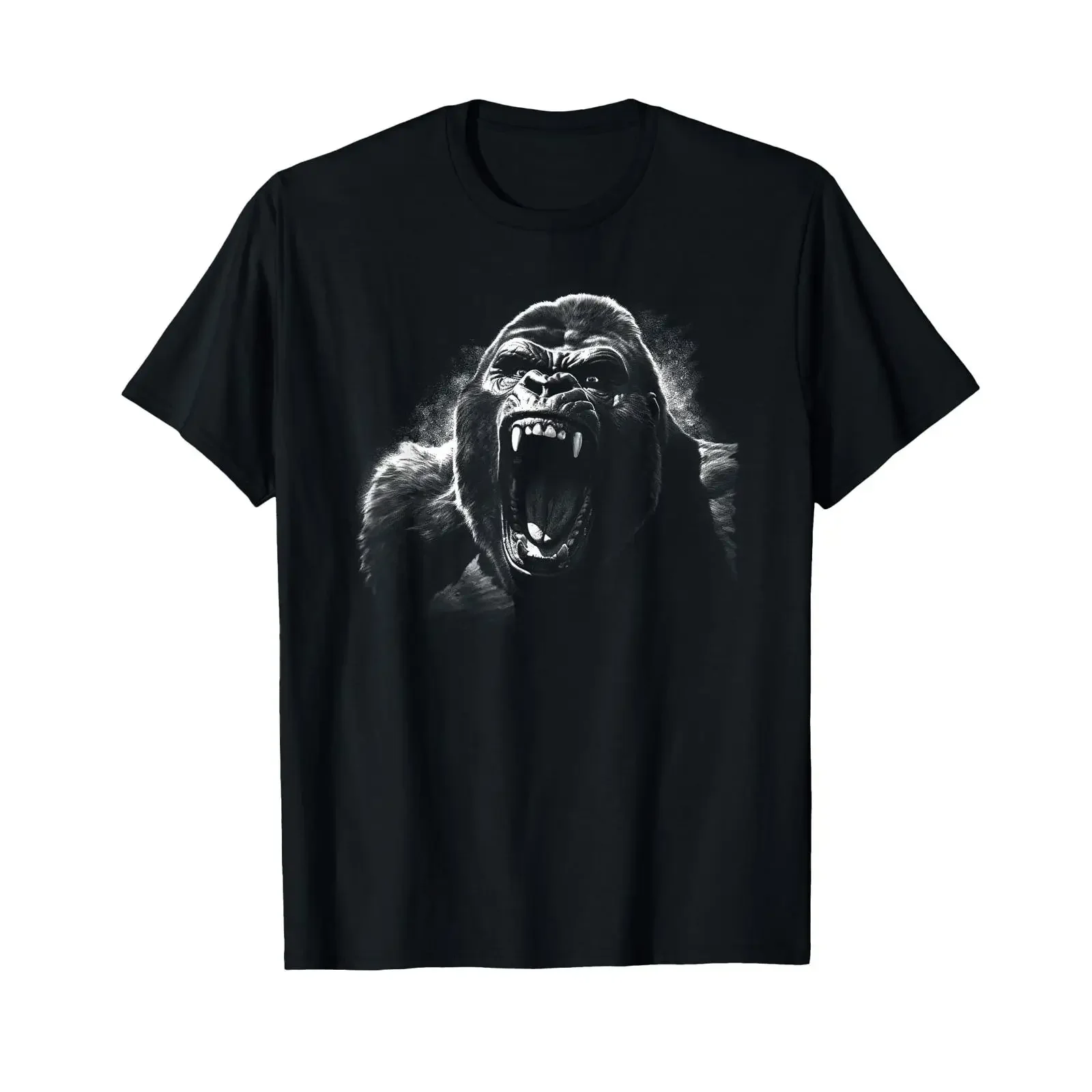 Gorilla Face Angry Growling Scary Silverback T Shirt vintage Washed Stretched Soft designer clothes Slightly homme graphic