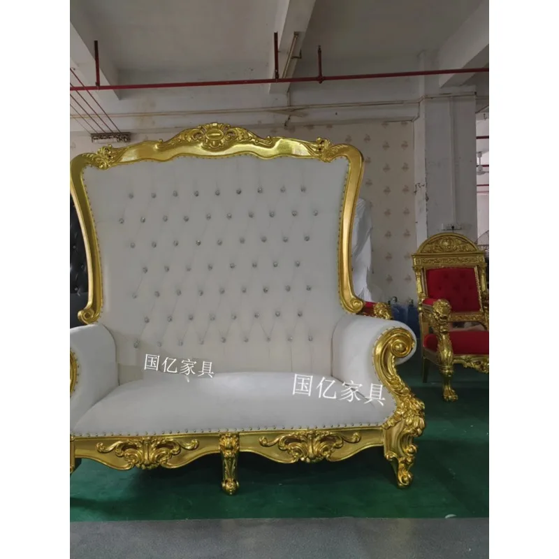 European high-end high-back chair KTV lobby hotel gold foil king  leisure  wedding studio photography double