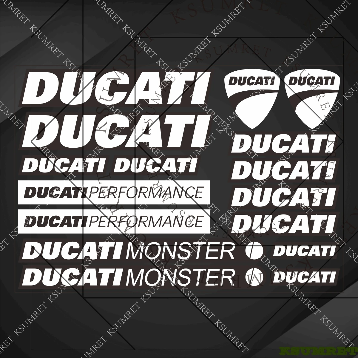 Obrázek 3: Vinyle pro ducati motocykl nálepka obtisk komora helma logem souprava