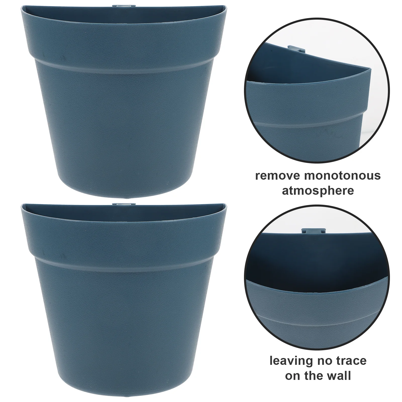 

3Pcs Semicircle Wall Hanging Flower Pot Creative Home Decor Business Gift Office Ornament No Trace Adhesive Random Color