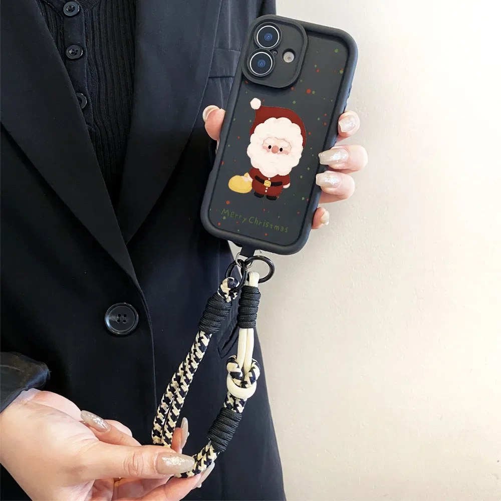 YPM5 سانتا كلوز المعصم سلسلة جراب هاتف ل Redmi ملاحظة 14 13 12 11 10 9 8 7 برو زائد 14s 13C 12C 14C 9C Crossbody الحبل غطاء