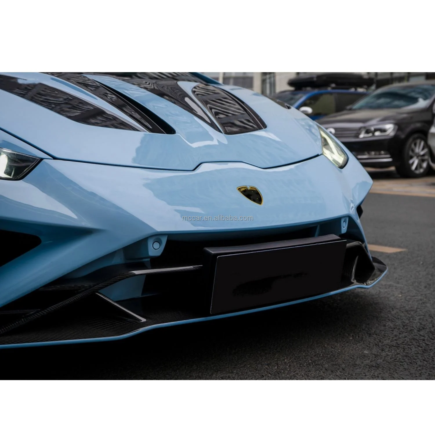 Maßgeschneiderte Auto-Frontstoßstange aus trockenem Carbon für Lamborghini Huracan EVO RWD Style 2020+ Stoßstangen-Frontlippe