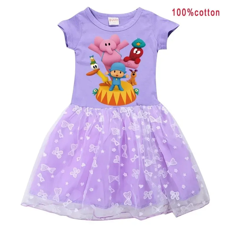 

Anime Cosplay 2023 Summer T shirt dress pocoyoe girls tutu dress Halloween Cosplay Costume Princess kids girls birthday party dr