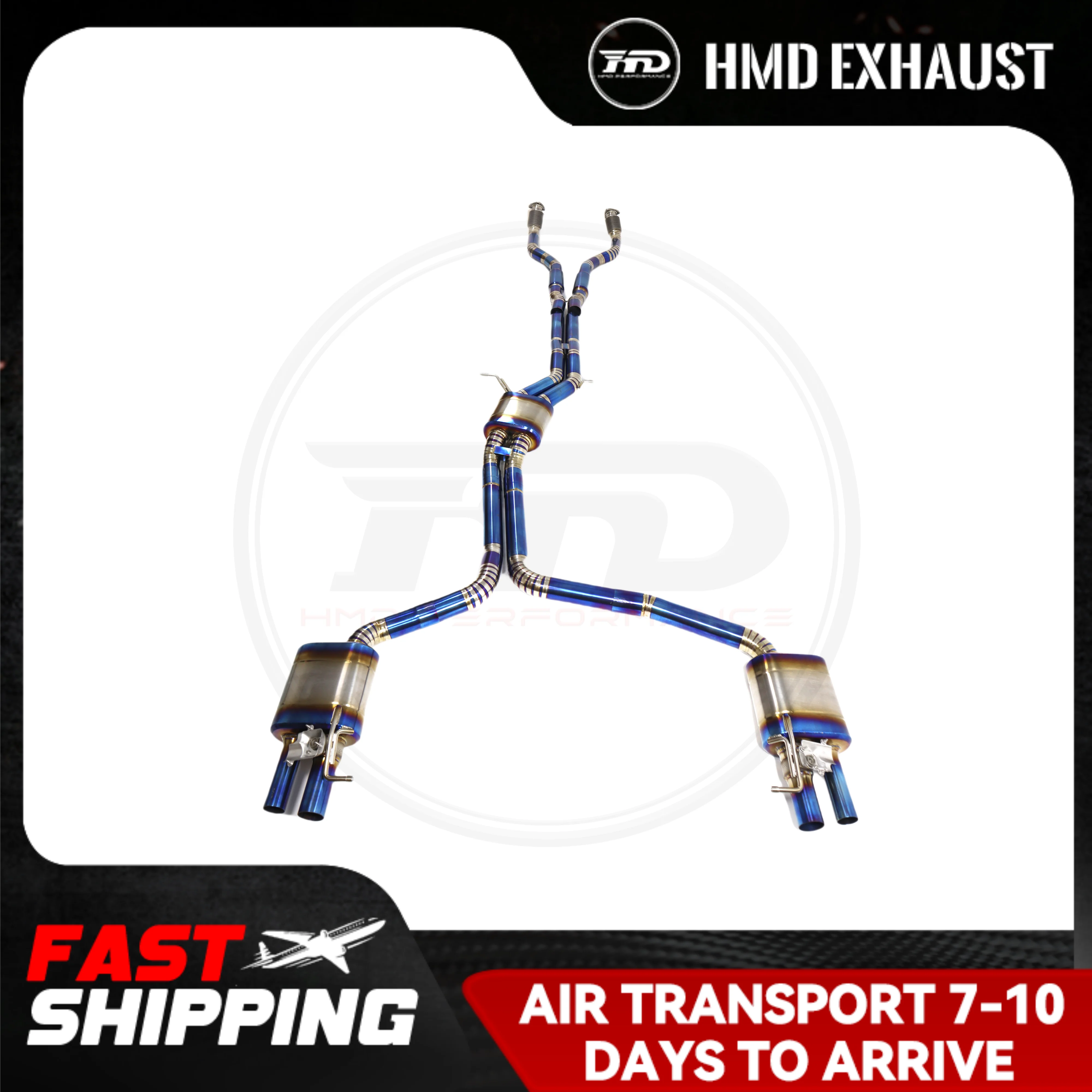 

Выхлопная система HMD Ti/SS304 с высокой производительностью, Catback, для AUDI S6 S7 S8, выхлопная труба, гоночная резонирующая труба