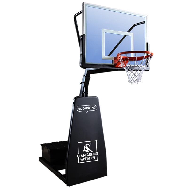 Factory supply professional tempered glass  Height Adjustable Basketball Hoop Stand  Backboard Heavy Duty Portable system