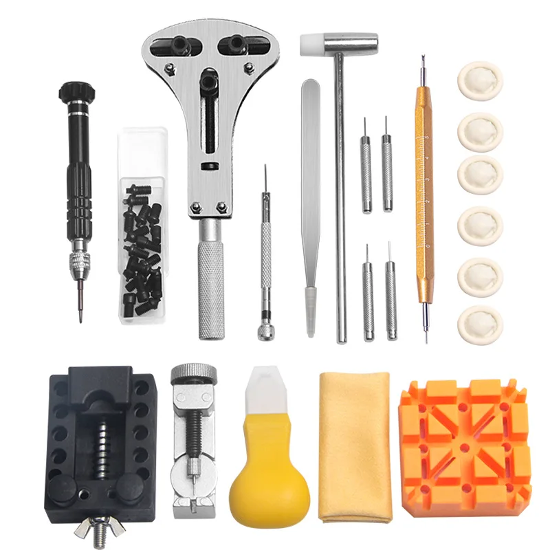 155PCS Watch Repair Tools Kit Clock Watchmaker Link Pin Dissolving Housing Open Remover Battery Replacement Ruler Set