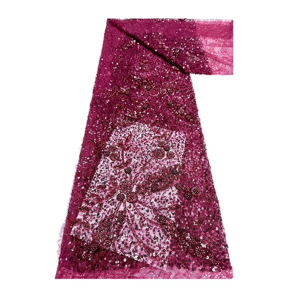 

Африканская марлевая кружевная ткань с бисером, 2024, высокое качество, нигерийское кружево с блестками, вышитое бисером, свадебное платье для свадебной вечеринки