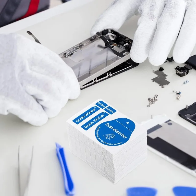 100/50PCS Dedust Absorber Sticker Cleaners Cleaning Tool for Watch Cellphone Computer Screen Protector Dust Removal Stickers