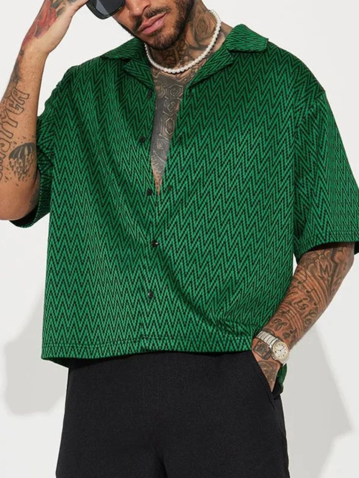 Col imprimé pour hommes ort Sve irt coupe ajustée en Fiber de Polyester été Faion décontracté irt jeunesse ular Sle bouton fermeture