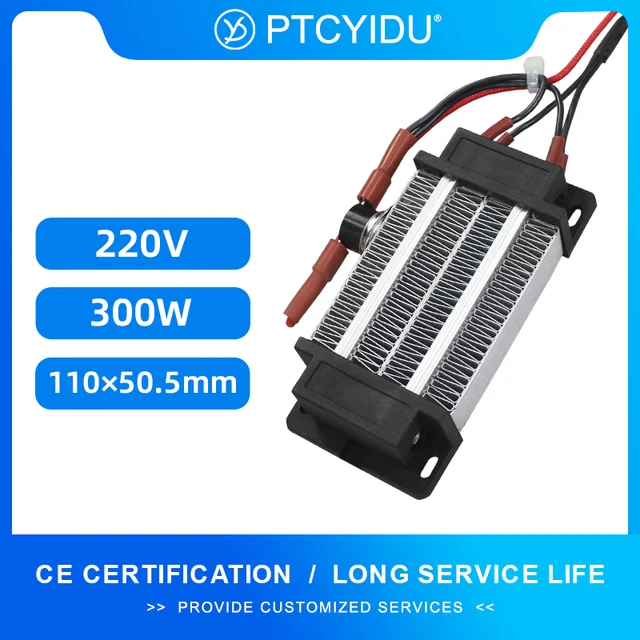 220V 300W grzejnik inkubatora izolacja-termostatyczny ceramiczny grzejnik powietrza PTC grzejnik elektryczny element grzejny 66A2 110*50mm