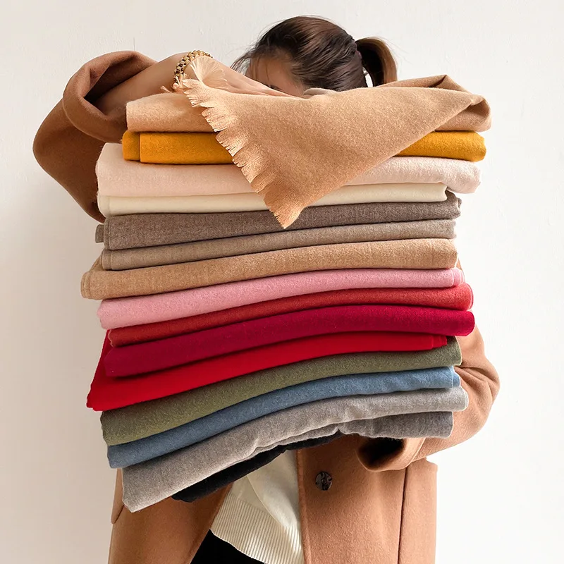 Winter Warm Solide Dicke Kaschmir Schal für Frauen Große 70*200 cm Pashmina Schal Wraps Bufanda Weibliche mit quaste Schals