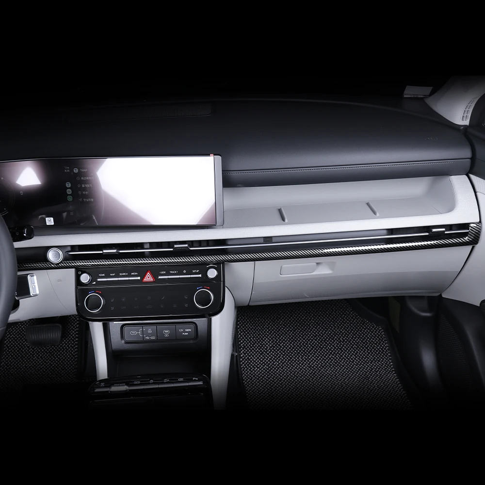 

Carbon Fiber Style Instrument Panel Decorative Frame Car Dashboard Trim Stripe Cover Interior LHD For Hyundai Tucson NX4 2025