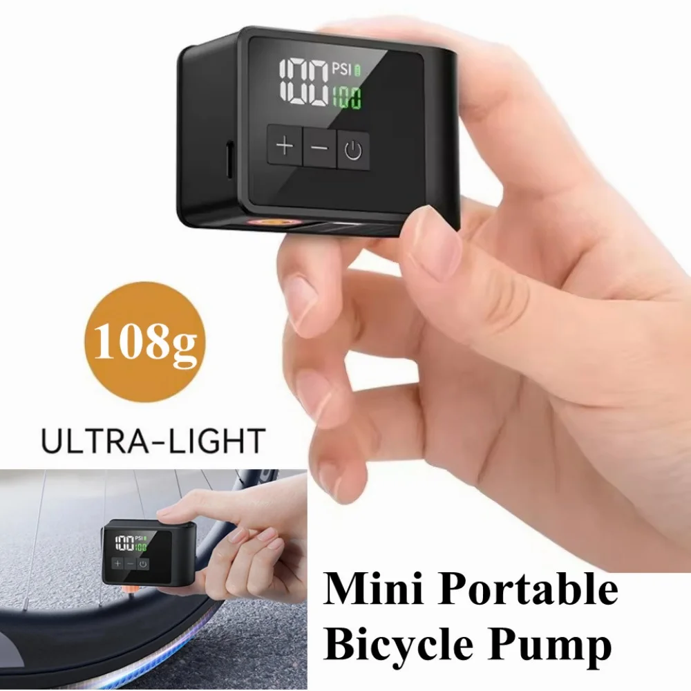 portable-mini-air-pump-for-road-bikes-and-mountain-bikes-typec-c-charging-with-pressure-gaugelightweight-cycling-accessories
