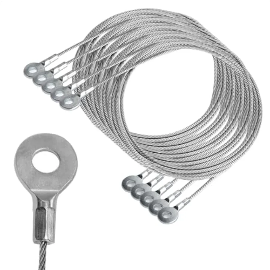 

m Веревка из нержавеющей стали, безопасная подвесная веревка, 10 шт., 20 дюймов, 50 см, канат из аранированной стали с клеммными отверстиями, покрытый анти