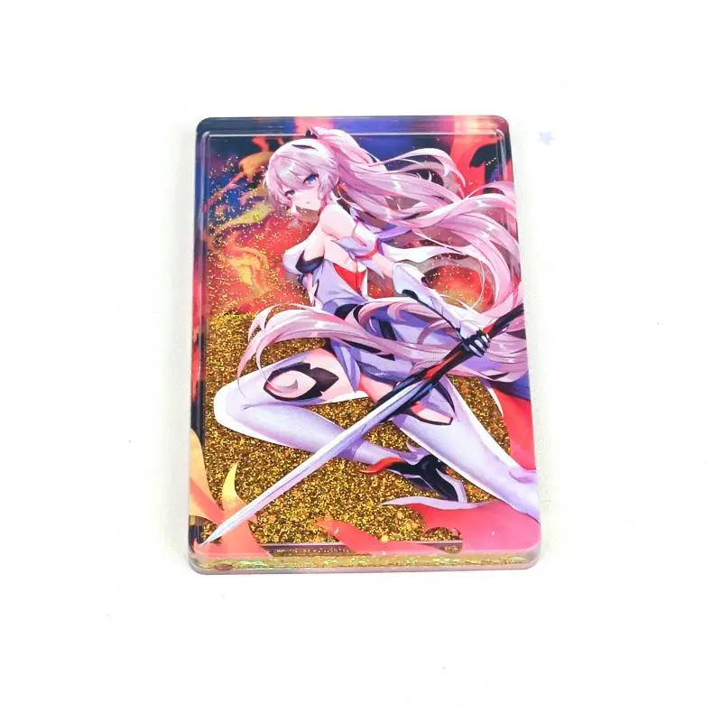 Goddess Story Collapse Kiana Elysia Anime Characters Acrylic Quicksand Card Rare Toys Collection Flash Card Christmas Gift