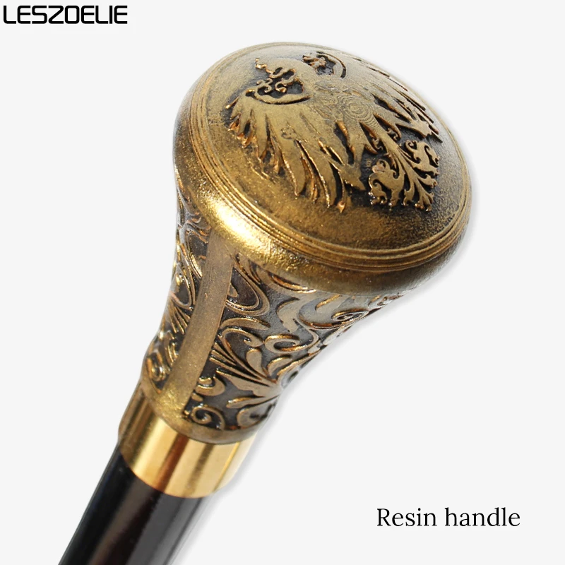Vintage Prussian Eagle Walking Cane Luxury Pattern Black Gold Handle Detachable Elegant Wood Walking Stick for Men And Women