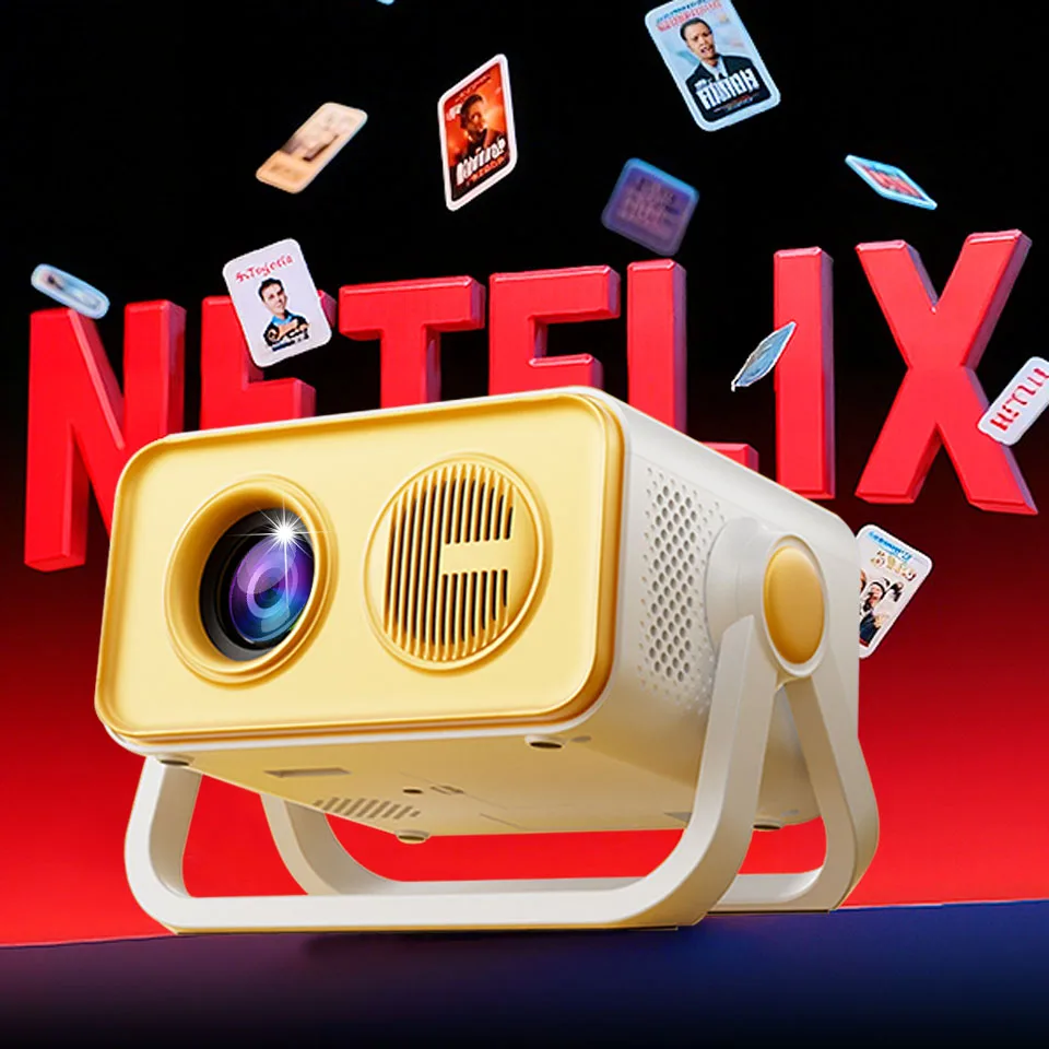 

New Native Portable Projector HT23 PRO 800ANSI 1080P Auto Focus Keystone Correction Android13 BT5.2 WIFI6 360° Home Cinema 2026