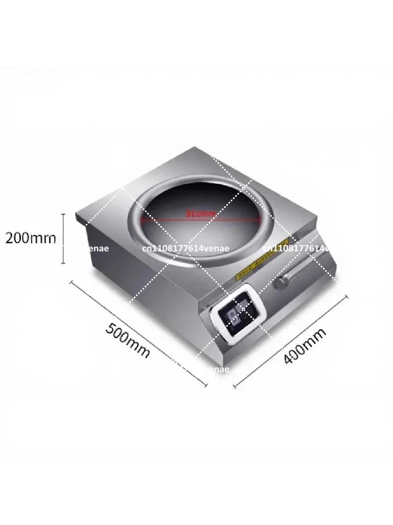 Commercial Induction Cooker 5KW Flat Stew Broth Pot High Power Stir Fry Cooktop 220V 50HZ