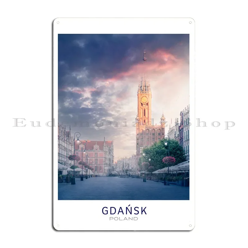 Magic Gdansk Poland Metal Plaque Poster Wall Decor Personalized Customized Pub Personalized Tin Sign Poster