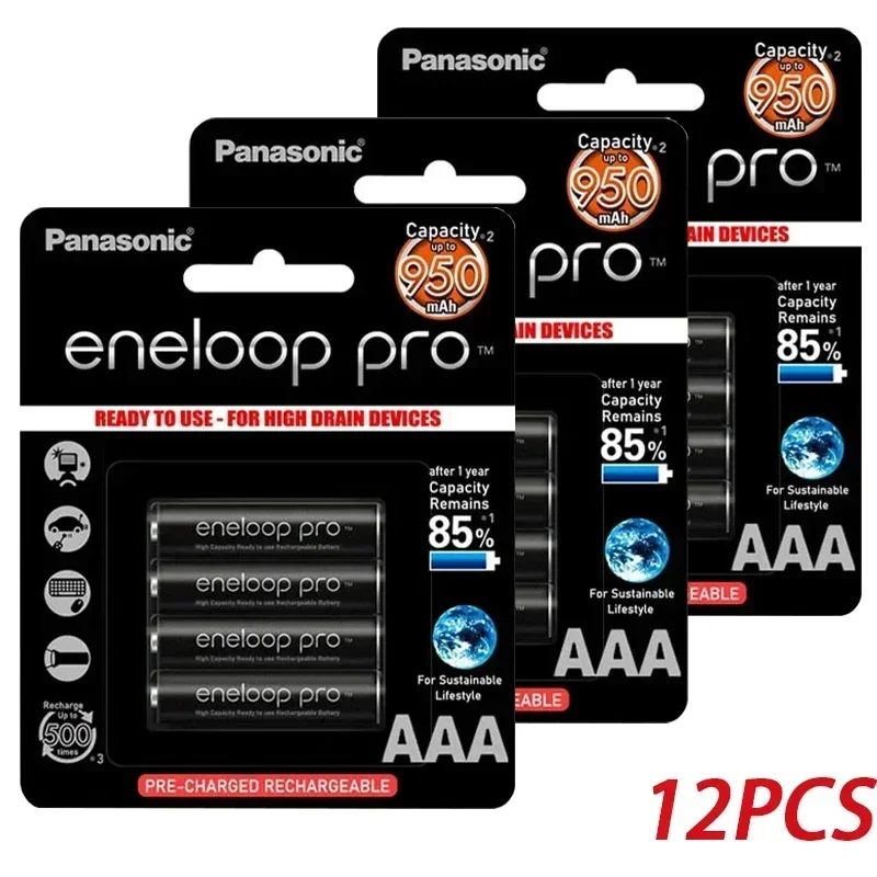 Originele Panasonic Eneloop Pro 950mAh AAA-batterij voor zaklamp speelgoedcamera Vooraf opgeladen oplaadbare batterijen met hoge capaciteit