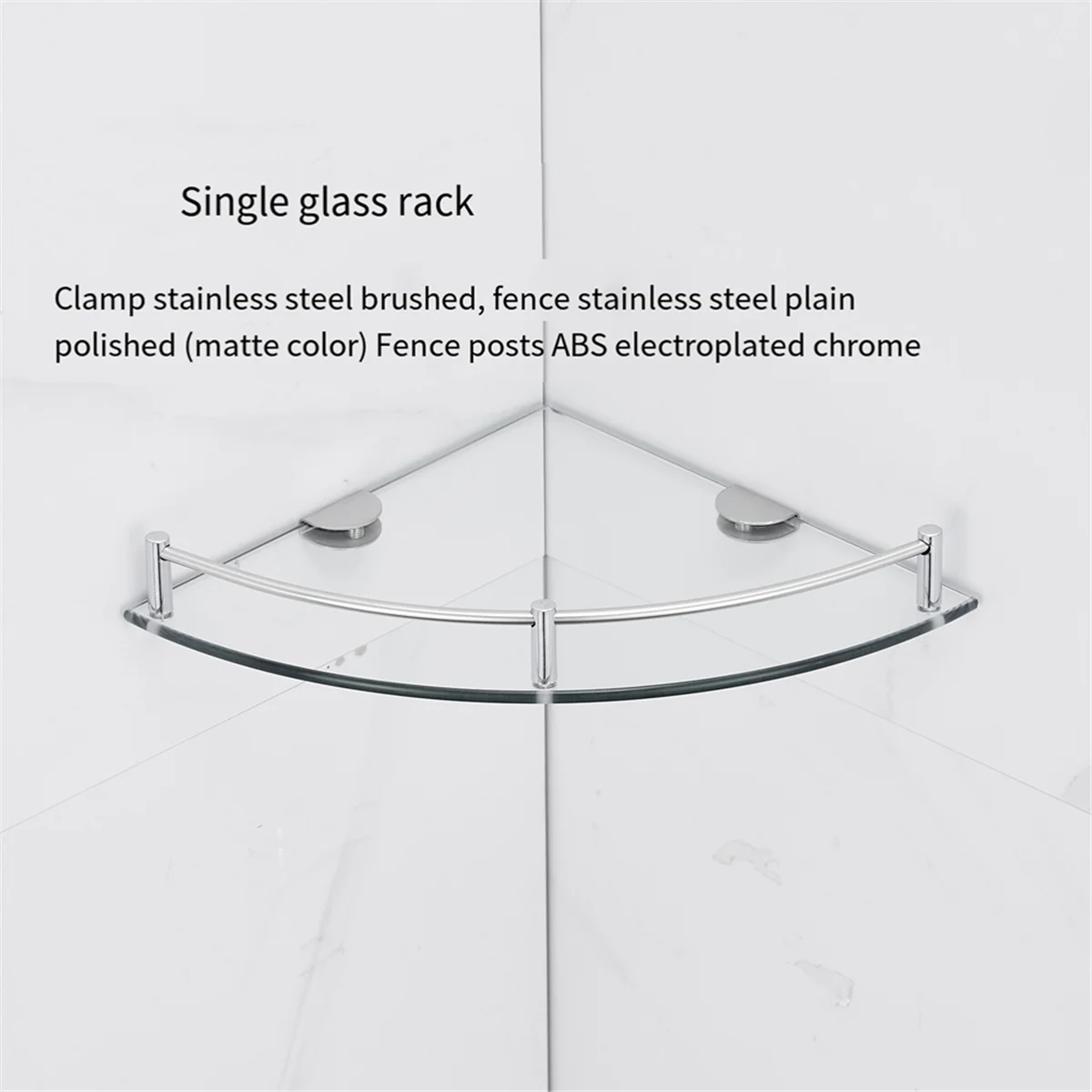 

ABKWBathroom Shelves, Bathroom Glass Corner Shelf Triangle Wall Mounted ,Tempered Glass Shelf for Storing Shower Gel/Soap