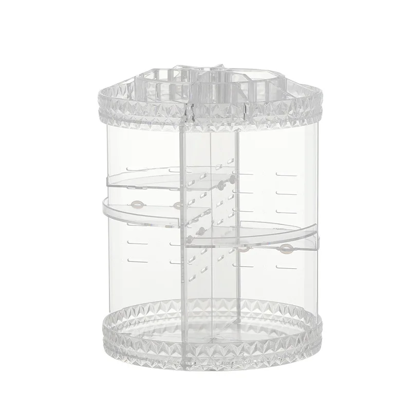 Makeup Organizer Large Capacity Cosmetic Storage Box Transparent Acrylic Detachable 360 Degree Rotation