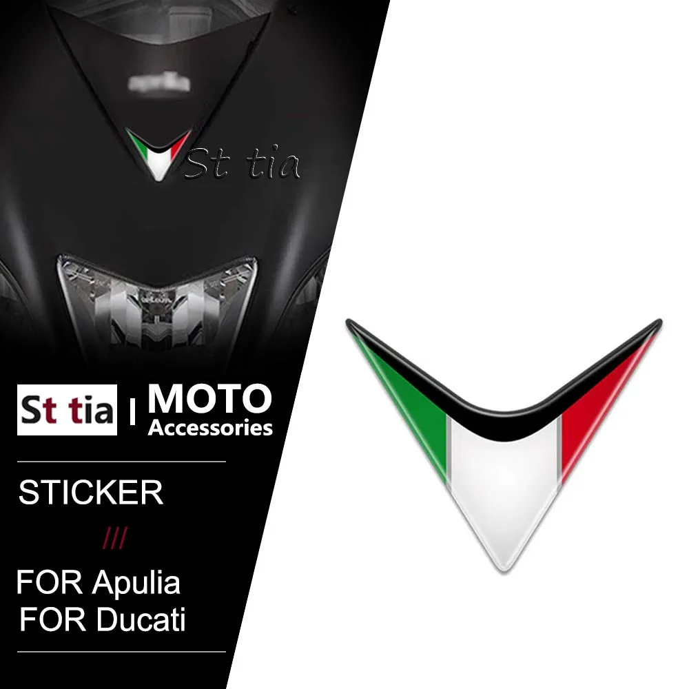 NEW 3D Resin Motorcycle Front Fairing Decals Italy Sticker Case for Aprilia RS4 RSV4 RS APR150 SR MOTARD Tuono V4 Ducati