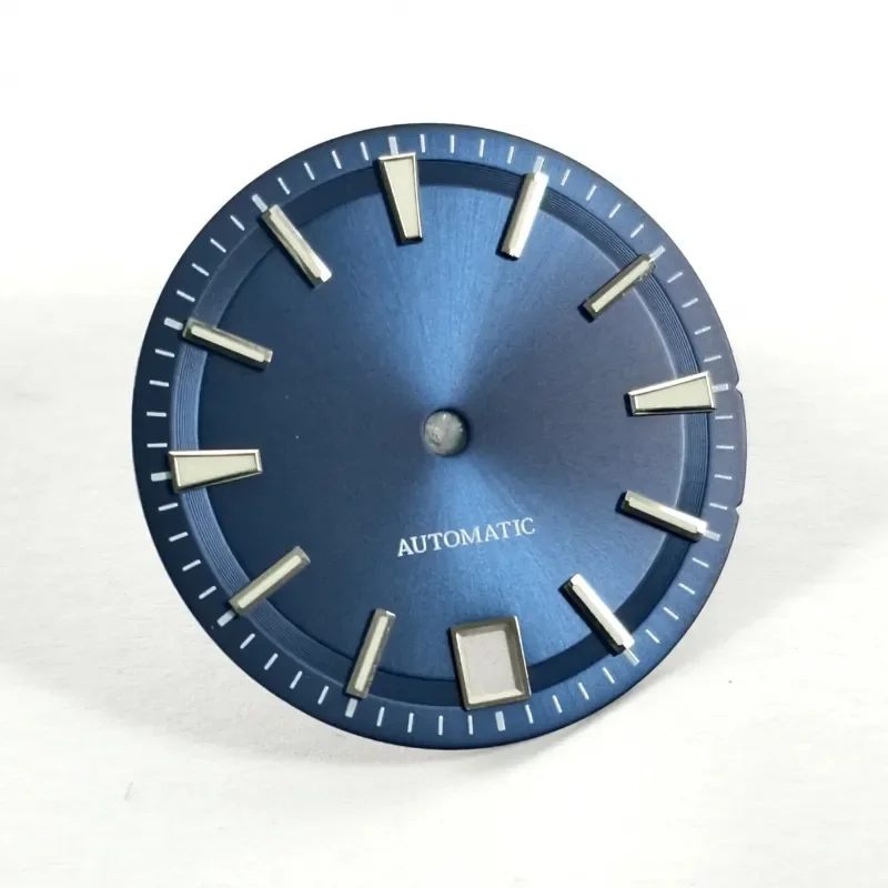 NH35 Sunburst مؤشر الاتصال الأزرق Lume 6 الساعة تناسب NH35 حركة 28.5 ملم إكسسوارات الساعة