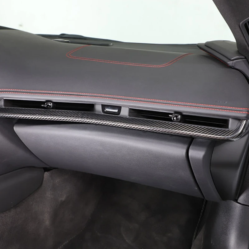 

Suetlcoity For Corvette C8 Stingray Z51 Z06 2020-2025 Real Carbon Fiber Car Central Control Dashboard Trim Cover Car Accessories