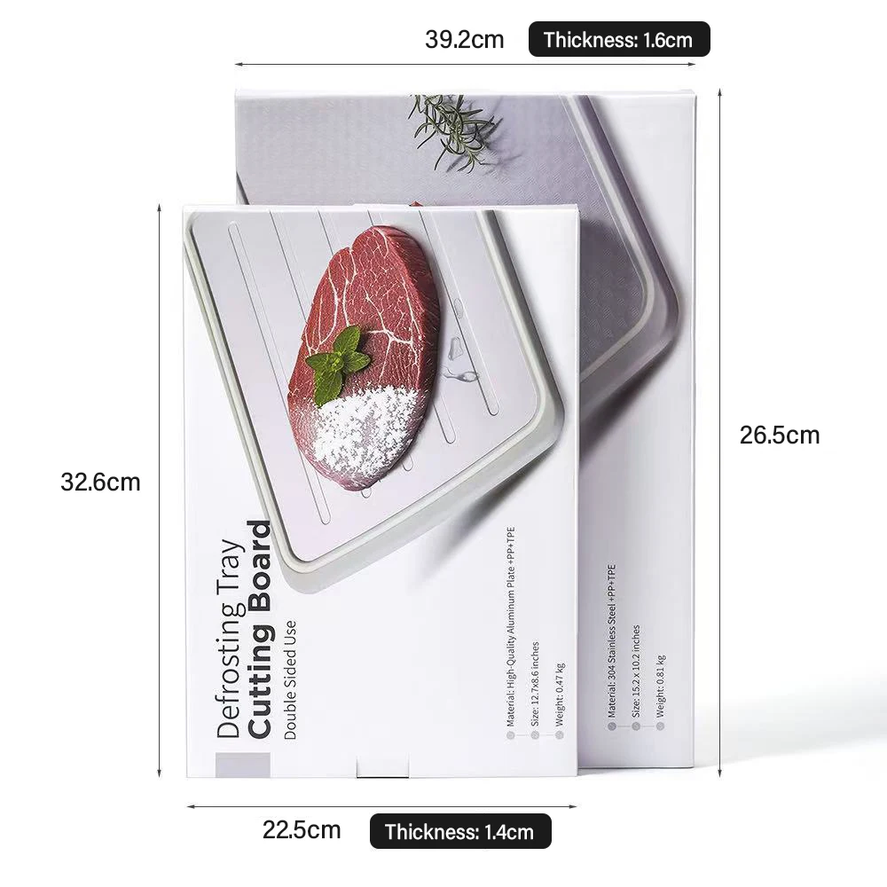 ステンレス製まな板 両面まな板 解凍機能付き 包丁研ぎ付きまな板