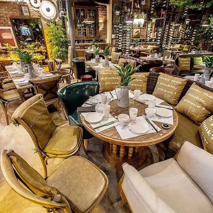 

#Rustic Music Theme Bar Club Sofa Banquette Seating Meal Restaurant Table And Chair Set