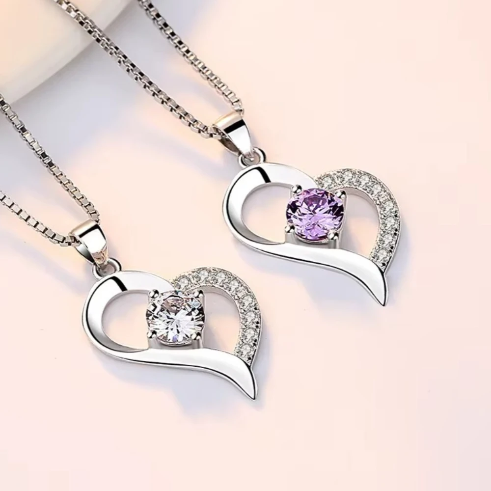 Luxurious 925 Sterling Silver Necklace Zircom for Women Jewelry Pendant Birthday Party Gift Jewelry 18k Gold Plated