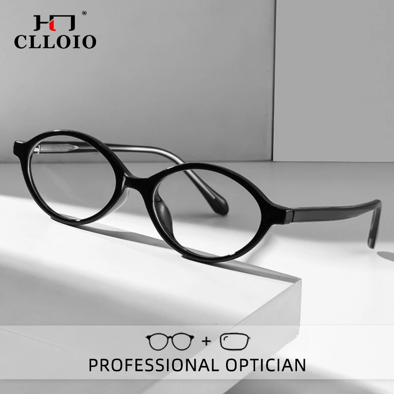 

CLLOIO Classic Lightweight Small Frames Blue Light Blocking Myopia Glasses TR90 Oval Progressive Prescription Reading Glasses