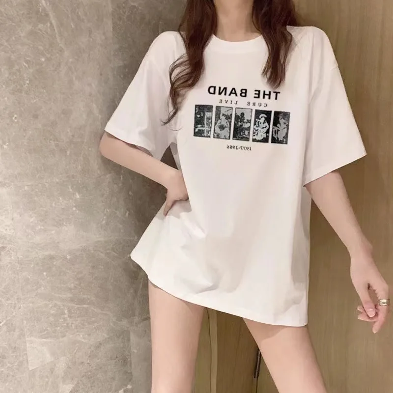 

Short Sleeved Mid Length T-Shirt, Loose Base Shirt, Summer New Top