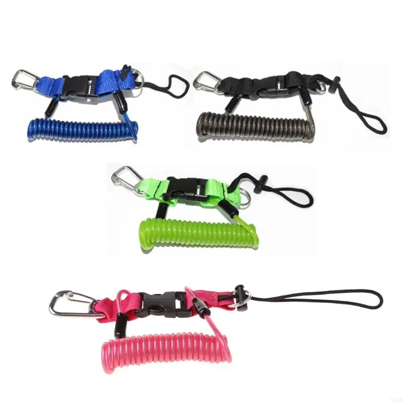 N58B Underwater Diving Coil Camera Light Torch Lanyard Clip Buckles Holder Spring Strap