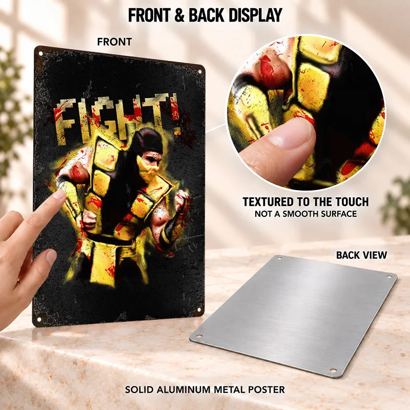 MMortal Kombat Game Aluminum Posters Personalized Metal Sign Action Inspired Design Wall Art For Man Cave Gaming Enthusiast Gift