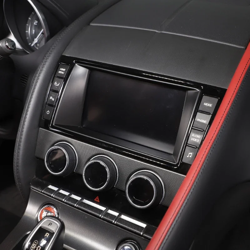 Interior Car Accessories For Jaguar F-TYPE 2013-2018 ABS Carbon Fiber Car Navigation Screen Panel Frame Decorate